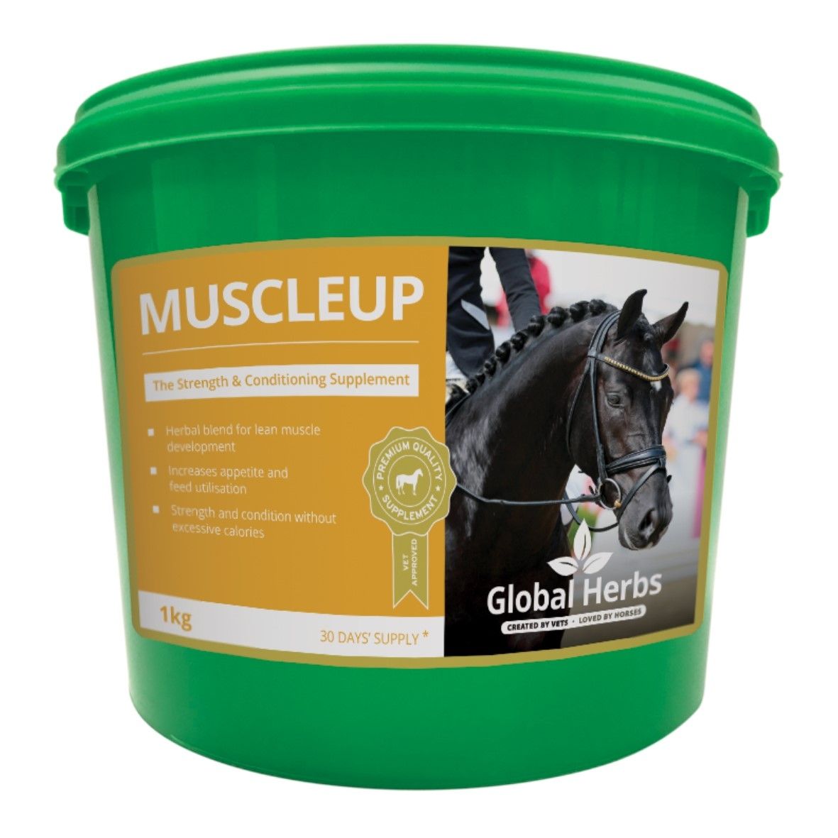 Global Herbs Muscle up Horse Equestrian Topline 1kg RRP £26.50 CLEARANCE XL £19.99